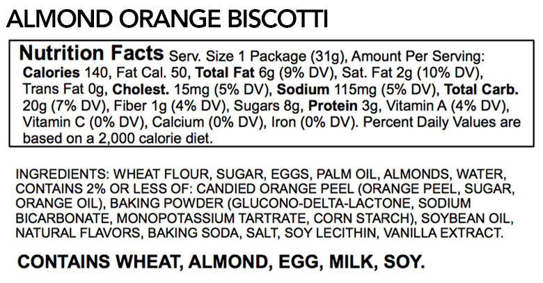 Almond Orange Biscotti Singles Pack