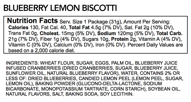 Blueberry Lemon Biscotti Singles Pack